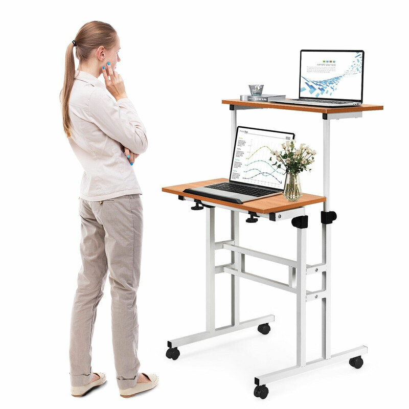 Mobil laptoptisch med höj- och sänkbar samt lutningsbar yta för ergonomiskt arbete