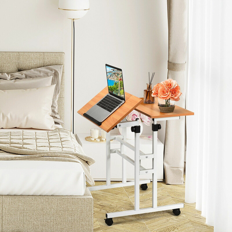 Mobil laptoptisch med höj- och sänkbar samt lutningsbar yta för ergonomiskt arbete