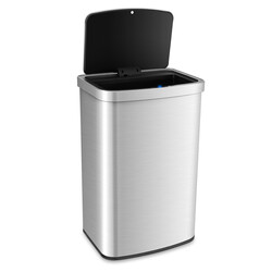 Automatisk soptunna 50L med sensor och lock i rostfritt stål och plast