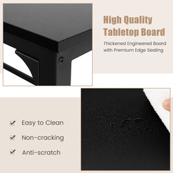 Skrivbord med hjul och metallram för kontor och hem, 120 x 60 cm, svart