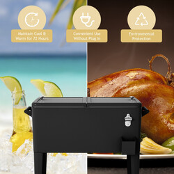 Kylvagn 76L med hjul och flasköppnare för fester och evenemang