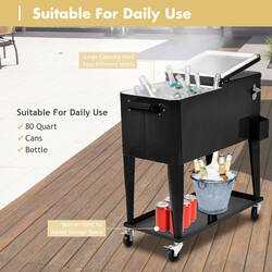 Kylvagn 76L med hjul och flasköppnare för fester och evenemang