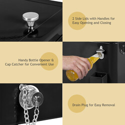 Kylvagn 76L med hjul och flasköppnare för fester och evenemang