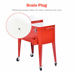 Mobil dryckeskylväska 76L med hjul och flasköppnare för utomhusevenemang röd