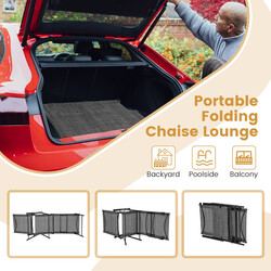 2-pack hopfällbara vilstolar med justerbart ryggstöd i grått för trädgård och uteplats