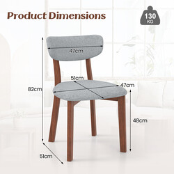 2-pack eleganta och ergonomiska grå matstolar med ryggstöd och gummityä-stomme
