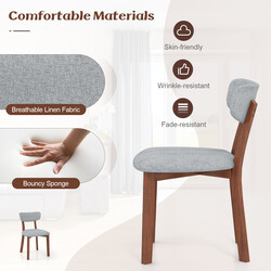 2-pack eleganta och ergonomiska grå matstolar med ryggstöd och gummityä-stomme