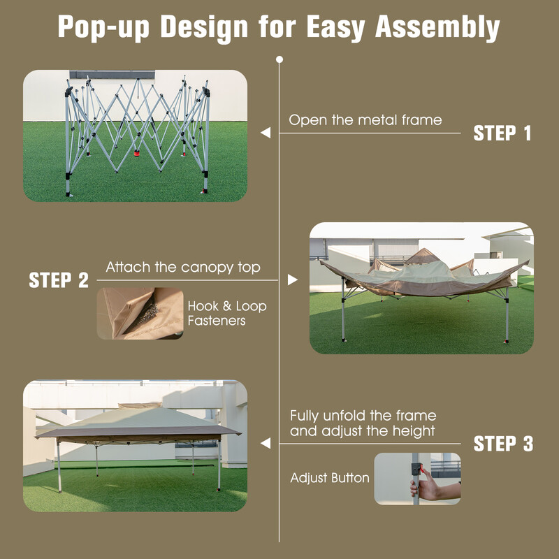 Paviljong 3,6x3,6m med dubbeltak, vattentät, stabil, UV-skydd 50+, vintertålig