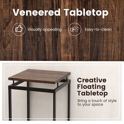 Rustikt barbord med två stolar i industriell stil för kök och vardagsrum