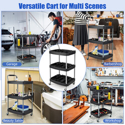 Verktygsvagn med tre nivåer och separata fack för effektiv förvaring och organisering