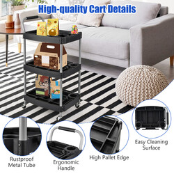 Verktygsvagn med tre nivåer och separata fack för effektiv förvaring och organisering