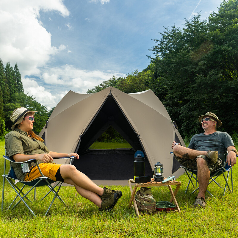 Pop-up-tält för 4-6 personer med regnskydd och takfönster för camping och friluftsliv