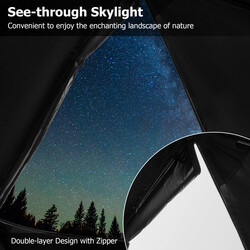 Pop-up-tält för 4-6 personer med regnskydd och takfönster för camping och friluftsliv