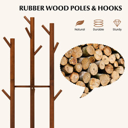 Roterande klädställning i valnöt med hyllor och krokar för praktisk förvaring