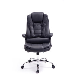 Elegant justerbar kontorsstol med konstläder och gungfunktion