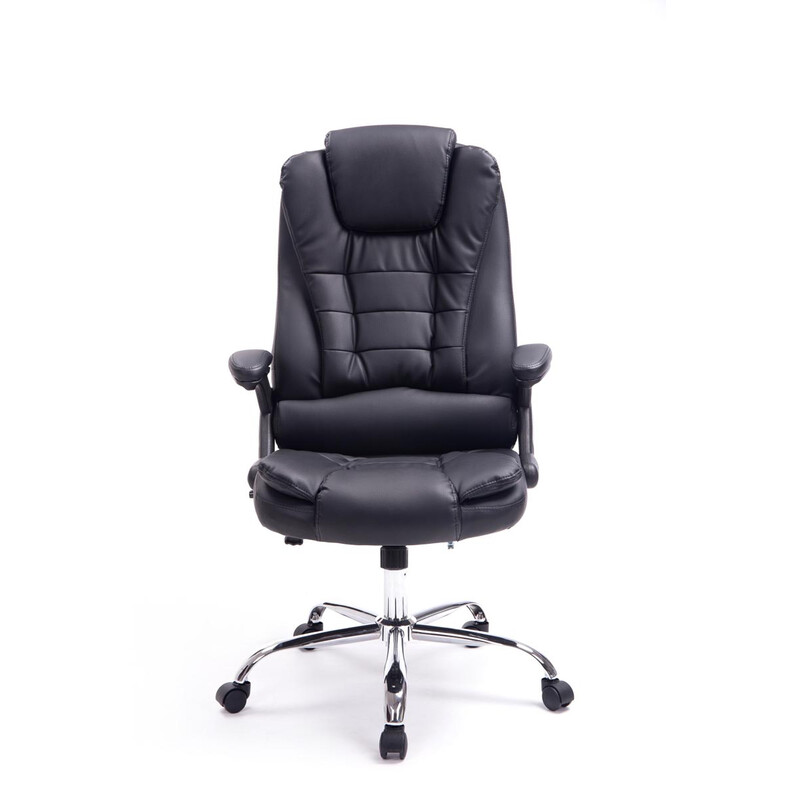 Elegant justerbar kontorsstol med konstläder och gungfunktion