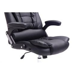 Elegant justerbar kontorsstol med konstläder och gungfunktion