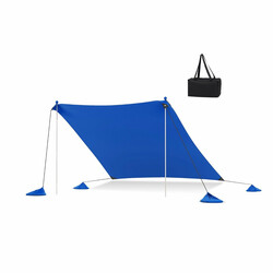 Strandpaviljong 300x300 cm UPF 50+ med sandankare och stödstänger