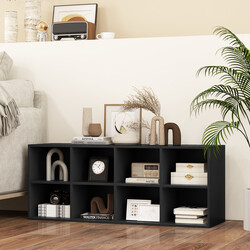 Svart skobänk med sittplats och 8 fack, hållbar upp till 230 kg