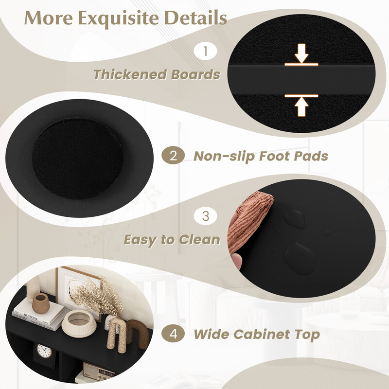 Svart skobänk med sittplats och 8 fack, hållbar upp till 230 kg