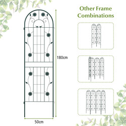 Metallspaljé 2-pack dekorativt trädgårdsstaket 180x50 cm grön för klätterväxter