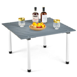 Hopfällbart campingbord med bärväska för strand, picknick och fiske i grått