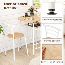 Matgrupp med bord, stolar och vinhylla för små utrymmen, vit och svart