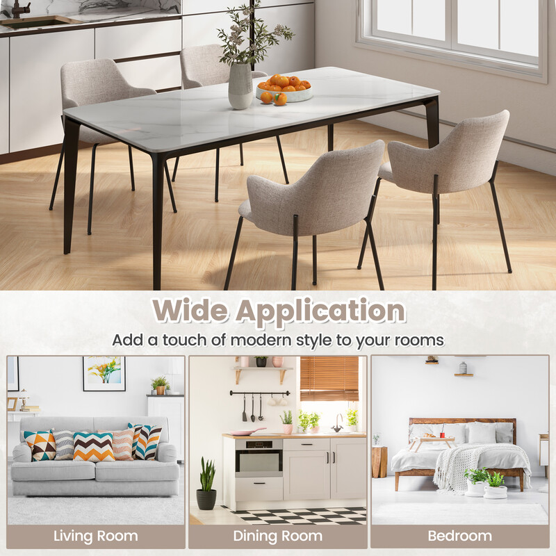 2-pack ergonomiska matstolar med böjt ryggstöd och armstöd i beige