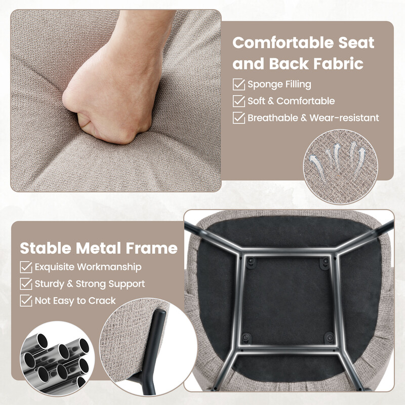 2-pack ergonomiska matstolar med böjt ryggstöd och armstöd i beige