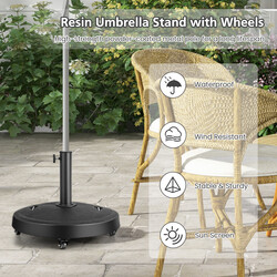 Parasollstativ 23 kg med hjul och handtag för 38/48 mm stänger