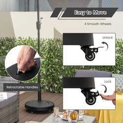 Parasollstativ 23 kg med hjul och handtag för 38/48 mm stänger