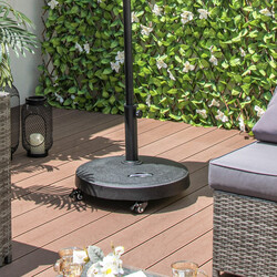 Parasollstativ 23 kg med hjul och handtag för 38/48 mm stänger