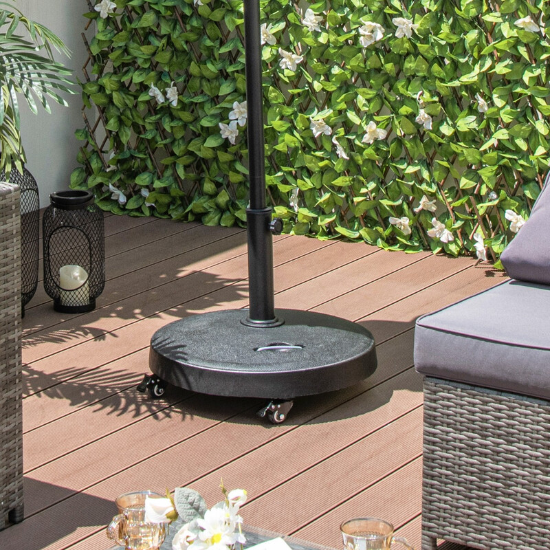 Parasollstativ 23 kg med hjul och handtag för 38/48 mm stänger