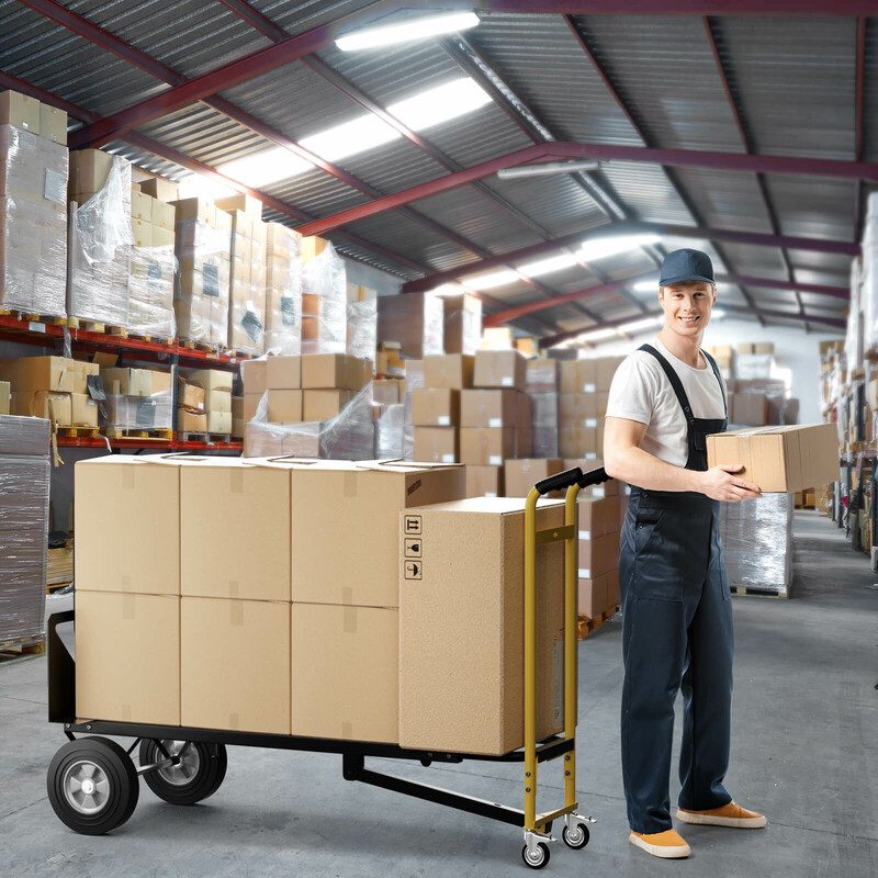 3-i-1 transportvagn med 4 gummihjul och fästlina, lastkapacitet upp till 450 kg