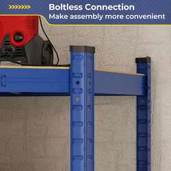 Hörnhylla 100 x 80 x 180 cm med 4 justerbara hyllplan i blått för tung last