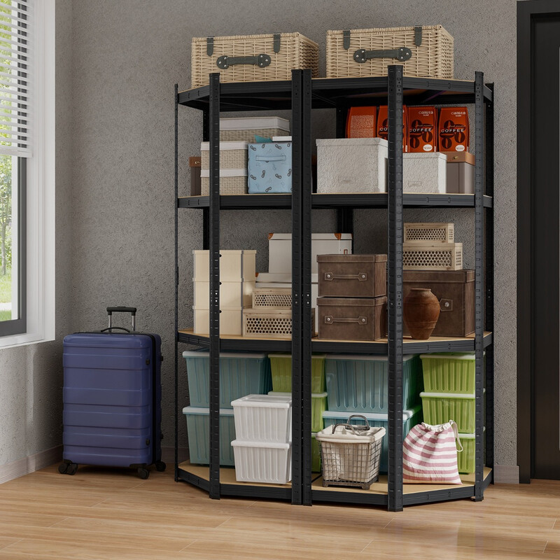 Hörnhylla 100 x 80 x 180 cm med 4 justerbara hyllplan och hög bärförmåga