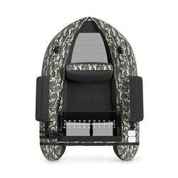 Uppblåsbar fiskeflotte med justerbart ryggstöd och spöhållare 135 x 109 x 54 cm kamouflage