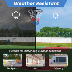 Justerbar basketställning för utomhusbruk med stabil bas och hjul, höjd 260-305 cm