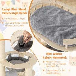 Kattens lyxiga klätterträd med hängmatta och hållbara klöspelare 66 x 66 x 150 cm