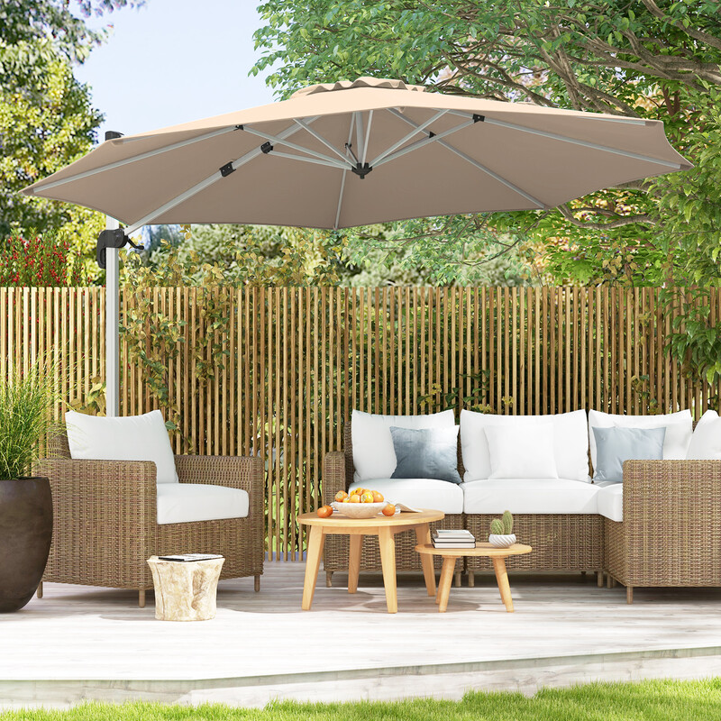 UPF 50+ och 360° roterbar för trädgård och uteplats