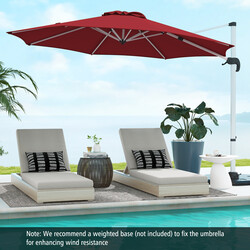 Roterbart parasoll 325 cm med vev och UPF 50+ för trädgård och uteplats