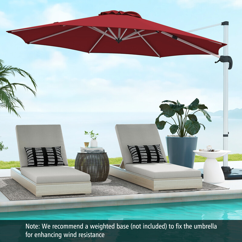 Roterbart parasoll 325 cm med vev och UPF 50+ för trädgård och uteplats