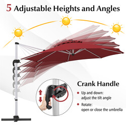 Roterbart parasoll 325 cm med vev och UPF 50+ för trädgård och uteplats