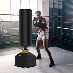 Fristående boxningssäck 173 cm med handskar och sugkoppar för stabil träning hemma