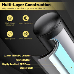 Fristående boxningssäck 173 cm med handskar och sugkoppar för stabil träning hemma