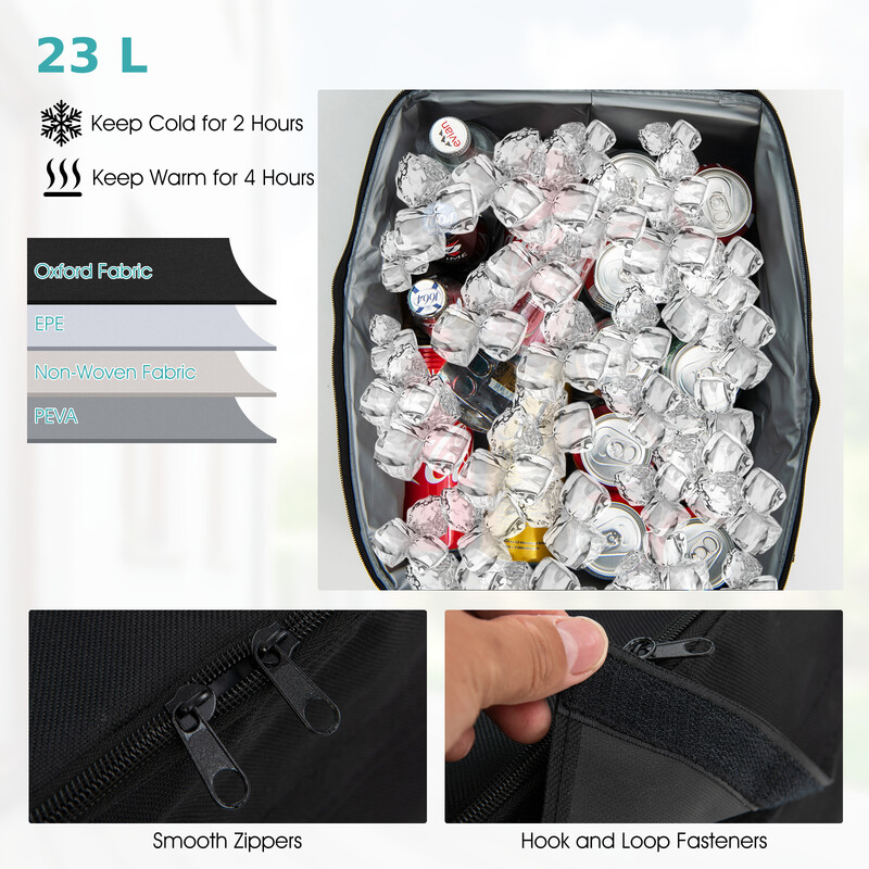 Gungsoffa med kylväska och justerbart soltak för två personer brun 180 x 124 x 161,5 cm