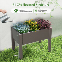 Självbevattnande upphöjd odlingslåda i plast 53L med smart bevattningssystem kaffe färg