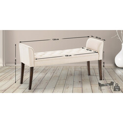 Elegant vilstol med quiltad klädsel och gummiträben