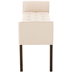 Elegant vilstol med quiltad klädsel och gummiträben