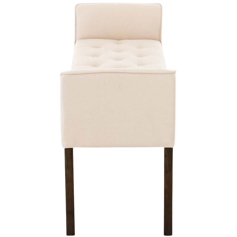 Elegant vilstol med quiltad klädsel och gummiträben